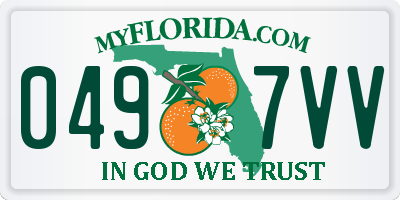 FL license plate 0497VV