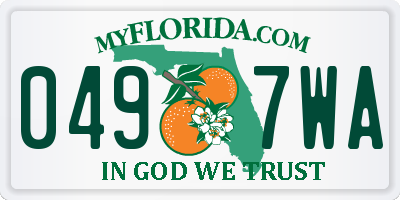 FL license plate 0497WA