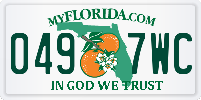 FL license plate 0497WC