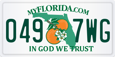 FL license plate 0497WG