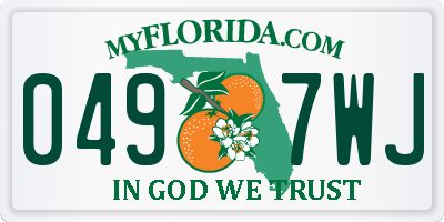 FL license plate 0497WJ