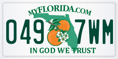 FL license plate 0497WM