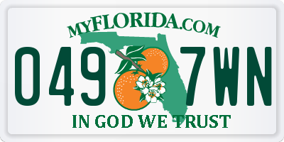 FL license plate 0497WN
