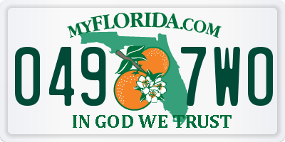 FL license plate 0497WO