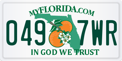 FL license plate 0497WR