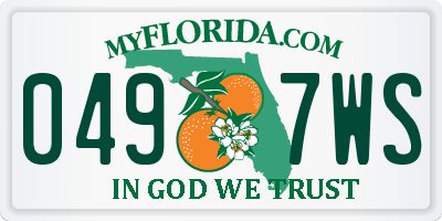 FL license plate 0497WS