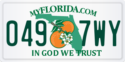 FL license plate 0497WY