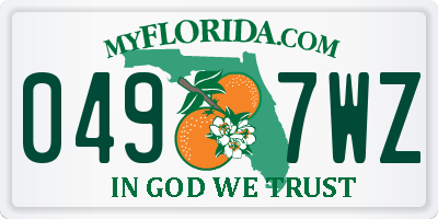 FL license plate 0497WZ