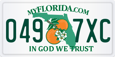 FL license plate 0497XC