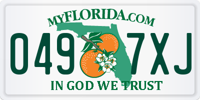 FL license plate 0497XJ