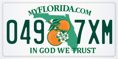 FL license plate 0497XM