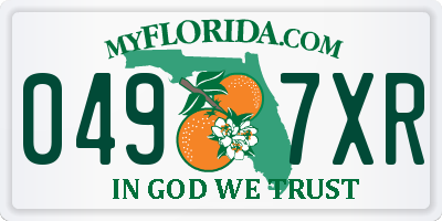 FL license plate 0497XR