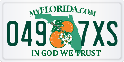 FL license plate 0497XS