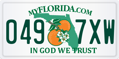 FL license plate 0497XW
