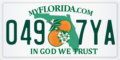 FL license plate 0497YA