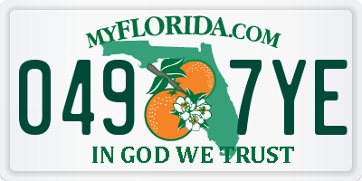 FL license plate 0497YE