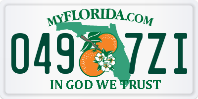 FL license plate 0497ZI