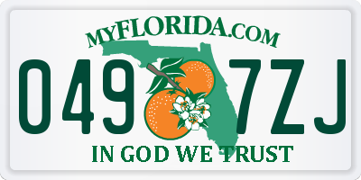 FL license plate 0497ZJ