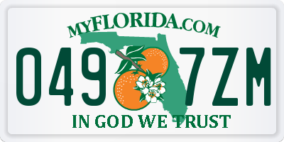 FL license plate 0497ZM