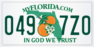FL license plate 0497ZO