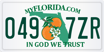 FL license plate 0497ZR