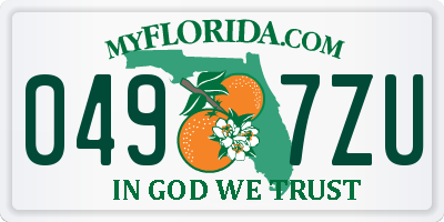 FL license plate 0497ZU