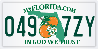 FL license plate 0497ZY
