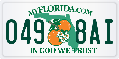 FL license plate 0498AI