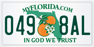 FL license plate 0498AL