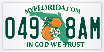 FL license plate 0498AM