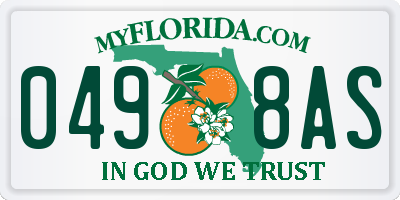 FL license plate 0498AS