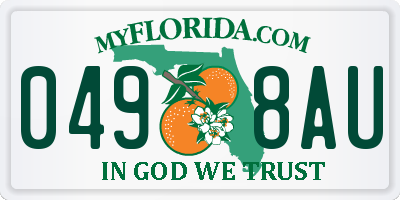 FL license plate 0498AU