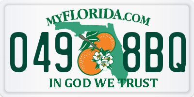 FL license plate 0498BQ