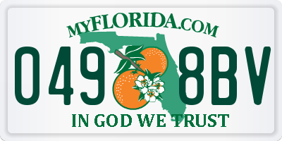 FL license plate 0498BV