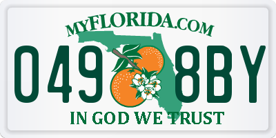 FL license plate 0498BY