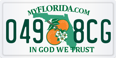 FL license plate 0498CG