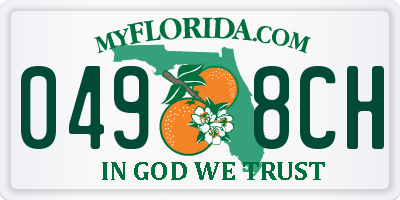 FL license plate 0498CH