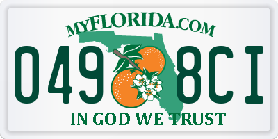 FL license plate 0498CI
