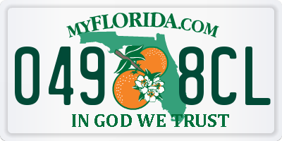 FL license plate 0498CL