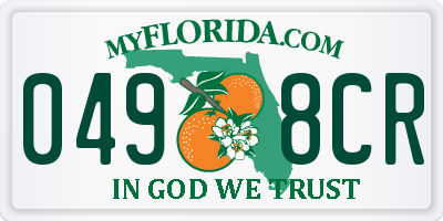 FL license plate 0498CR