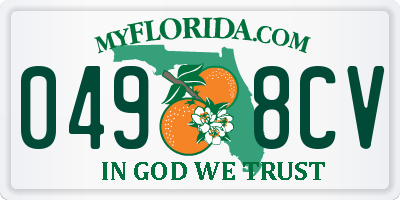 FL license plate 0498CV