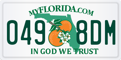 FL license plate 0498DM