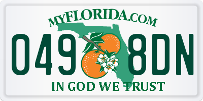 FL license plate 0498DN