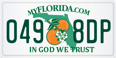 FL license plate 0498DP