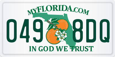 FL license plate 0498DQ