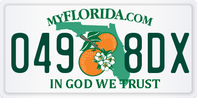 FL license plate 0498DX