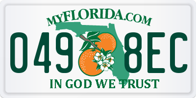 FL license plate 0498EC