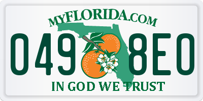 FL license plate 0498EO