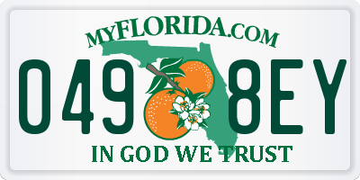 FL license plate 0498EY