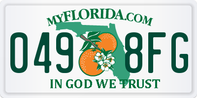 FL license plate 0498FG
